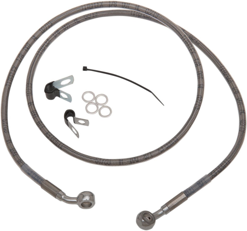 Drag Specialties Extended Length Stainless Steel Brake Line Kit Fits Harley-Davidson Sportster Models 2004-2012