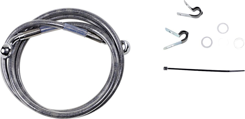 Drag Specialties Extended Length Stainless Steel Brake Line Kit Fits Harley-Davidson Sportster Models 2004-2012