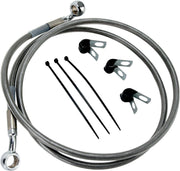 Drag Specialties Extended Length Stainless Steel Brake Line Kit Fits Harley-Davidson Softail Models 2000-2007