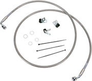 Drag Specialties Extended Length Stainless Steel Brake Line Kit Fits Harley-Davidson Softail Models 2000-2007