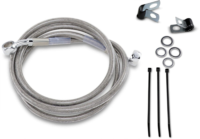 Drag Specialties Extended Length Stainless Steel Brake Line Kit Fits Harley-Davidson Softail Models 1999-2007