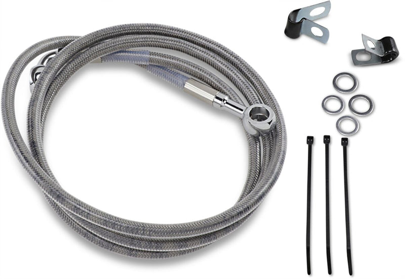 Drag Specialties Extended Length Stainless Steel Brake Line Kit Fits Harley-Davidson Dyna, Softail Models 1985-2005