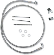 Drag Specialties Extended Length Stainless Steel Brake Line Kit Fits Harley-Davidson Softail Models 1999-2007