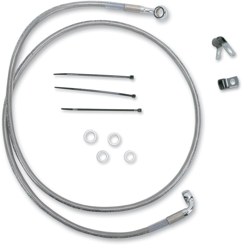Drag Specialties Extended Length Stainless Steel Brake Line Kit Fits Harley-Davidson Softail Models 1999-2007