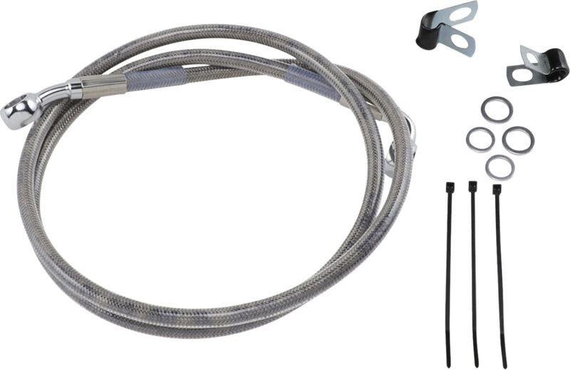 Drag Specialties Extended Length Stainless Steel Brake Line Kit Fits Harley-Davidson Dyna, Sportster Models 1988-2003