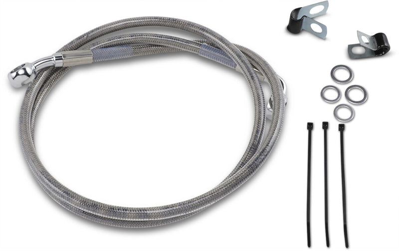 Drag Specialties Extended Length Stainless Steel Brake Line Kit Fits Harley-Davidson Dyna, Sportster Models 1988-2003