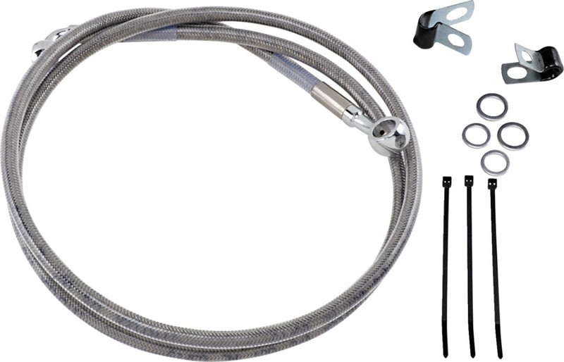 Drag Specialties Extended Length Stainless Steel Brake Line Kit Fits Harley-Davidson Dyna, Sportster Models 1988-2003