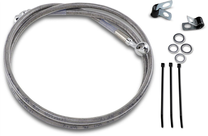 Drag Specialties Extended Length Stainless Steel Brake Line Kit Fits Harley-Davidson Dyna, Sportster Models 1988-2003