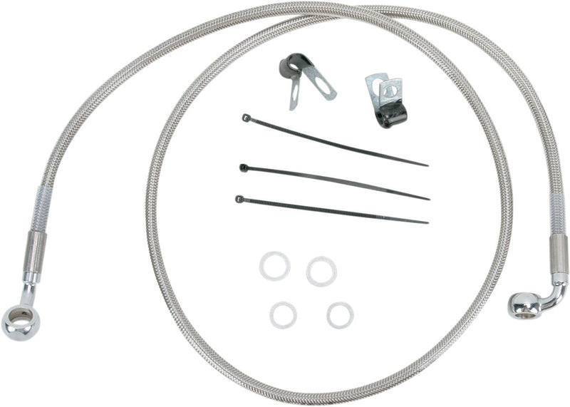 Drag Specialties Extended Length Stainless Steel Brake Line Kit Fits Harley-Davidson Dyna Models 2001-2005