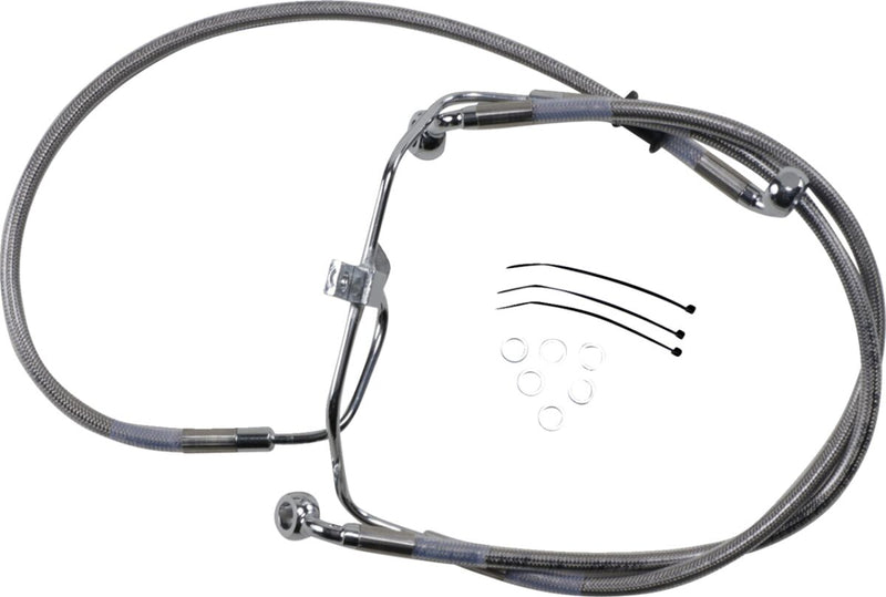 Drag Specialties Extended Length Stainless Steel Brake Line Kit Fits Harley-Davidson Dyna Models 2008-2015
