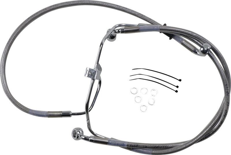 Drag Specialties Extended Length Stainless Steel Brake Line Kit Fits Harley-Davidson Dyna Models 2008-2015