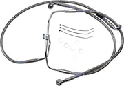 Drag Specialties Extended Length Stainless Steel Brake Line Kit Fits Harley-Davidson Dyna Models 2008-2015