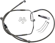 Drag Specialties Extended Length Stainless Steel Brake Line Kit Fits Harley-Davidson Dyna Models 2008-2015