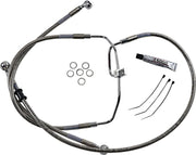Drag Specialties Extended Length Stainless Steel Brake Line Kit Fits Harley-Davidson Dyna Models 2008-2015