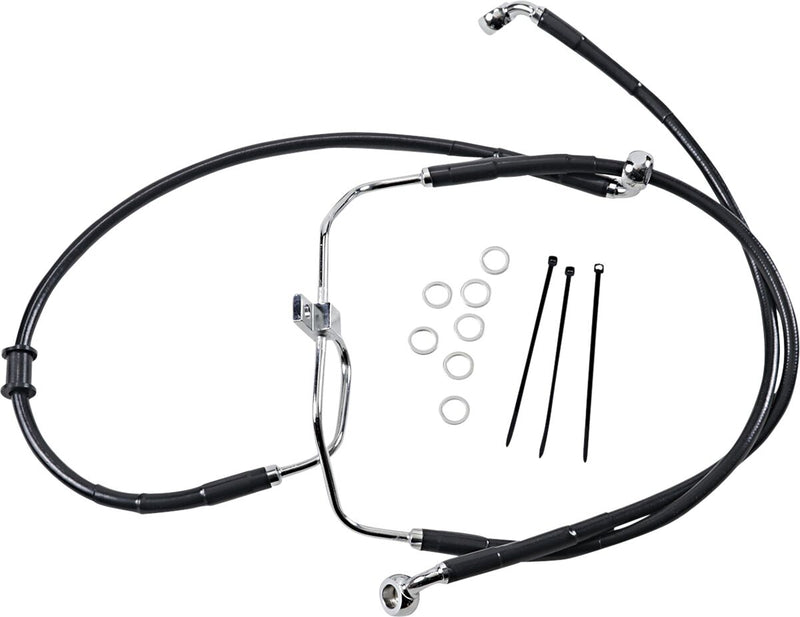 Drag Specialties Extended Length Black Vinyl Brake Line Kit #660325-2BLK