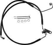 Drag Specialties Extended Length Black Vinyl Brake Line Kit Fits Harley-Davidson Softail Models 2004-2006