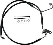 Drag Specialties Extended Length Black Vinyl Brake Line Kit Fits Harley-Davidson Softail Models 2004-2006