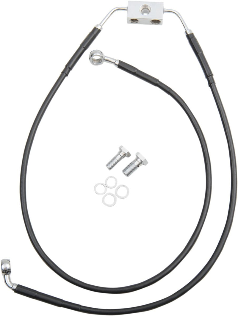 Drag Specialties Extended Length Black Vinyl Brake Line Kit #612135-6BLK