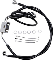 Drag Specialties Extended Length Black Vinyl Brake Line Kit #612137-8BLK