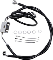 Drag Specialties Extended Length Black Vinyl Brake Line Kit #612137-8BLK