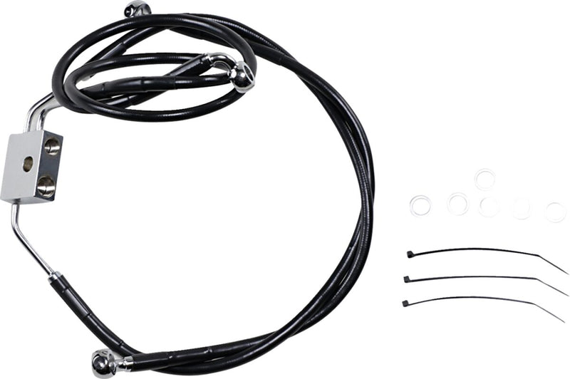 Drag Specialties Extended Length Black Vinyl Brake Line Kit #612137-10BLK