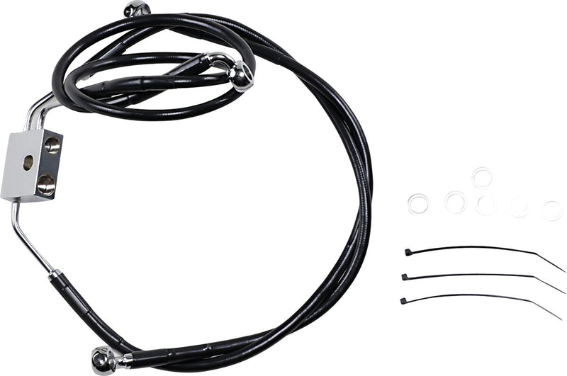 Drag Specialties Extended Length Black Vinyl Brake Line Kit #612137-10BLK