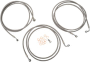 Stainless Steel Brake Line Kit Dyna, Softail, Touring #LA-8052B19