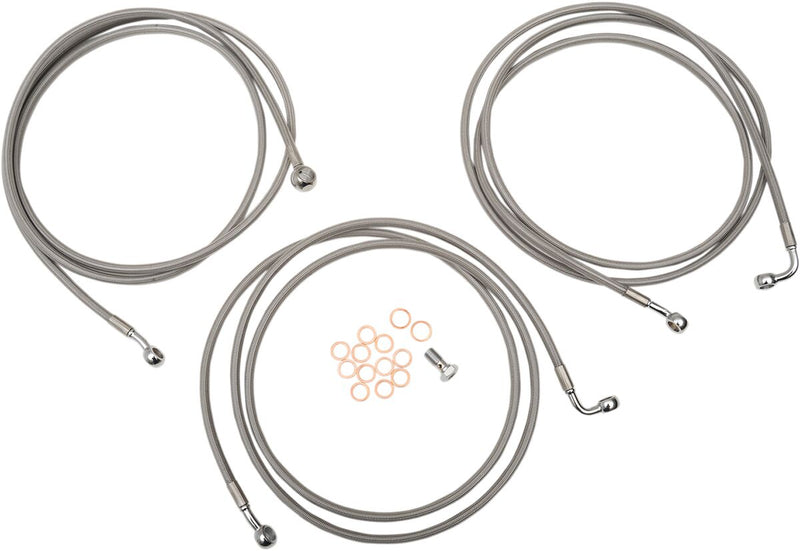 Stainless Steel Brake Line Kit Dyna, Softail, Touring #LA-8052B19