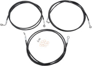 LA Choppers Black Braided Brake Line Kit 46 cm - 51 cm (18" - 20") Front Ape Hanger Stainless Steel Vinyl