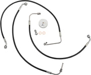 LA Choppers Black Braided Brake Line Kit Standard Front Mini Ape Hanger Stainless Steel Vinyl #LA-8010B08B