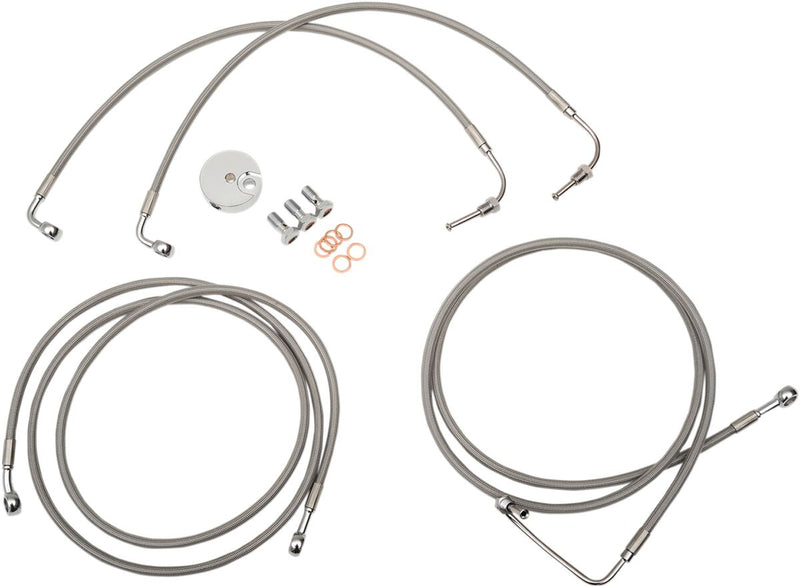 LA Choppers Stainless Steel Brake Line Kit Silver 30,5 cm - 35,5 cm (12" - 14") 30.5 cm - 35.5 cm Ape Hanger