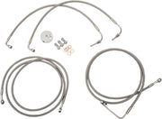 LA Choppers Stainless Steel Brake Line Kit Silver 38 cm - 43 cm (15" - 17") Ape Hanger