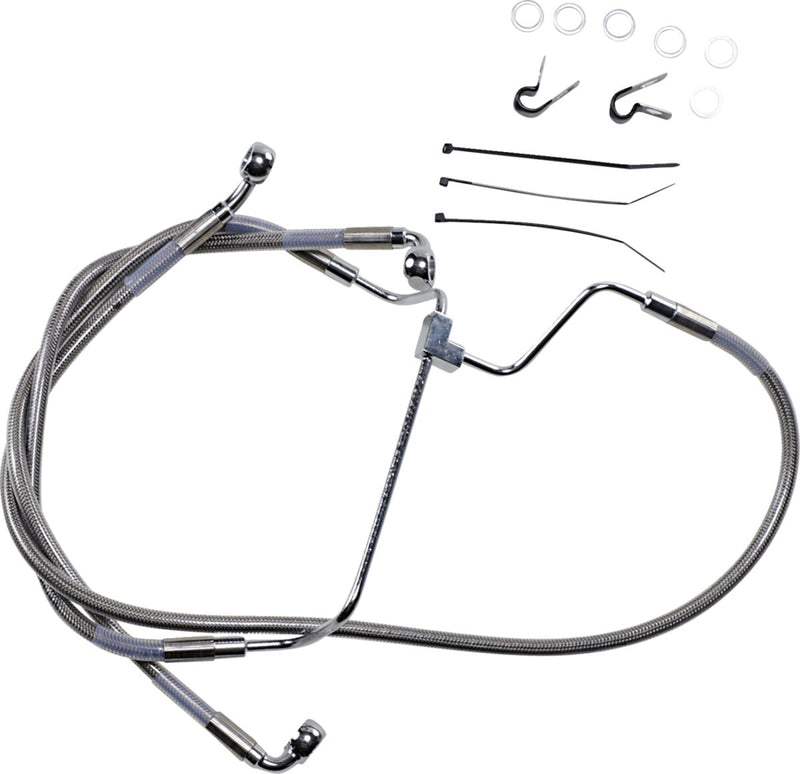 Drag Specialties Extended Length Stainless Steel Brake Line Kit #614085-2
