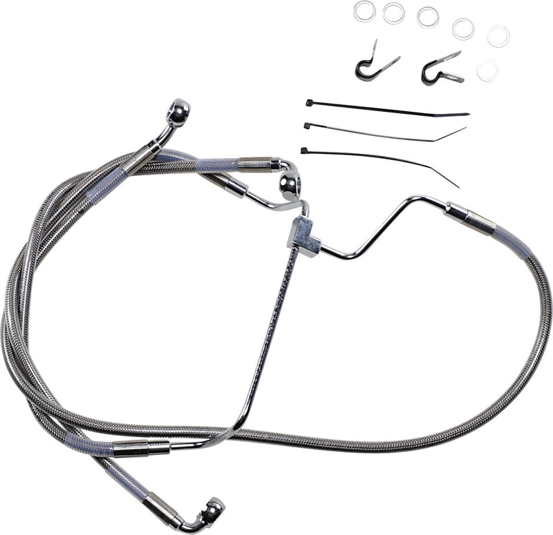 Drag Specialties Extended Length Stainless Steel Brake Line Kit #614085-2