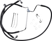 Drag Specialties Extended Length Black Vinyl Brake Line Kit #614085-4BLK