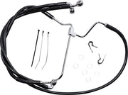 Drag Specialties Extended Length Black Vinyl Brake Line Kit #614085-6BLK