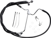 Drag Specialties Extended Length Black Vinyl Brake Line Kit #614085-6BLK
