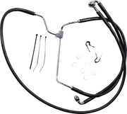Drag Specialties Extended Length Black Vinyl Brake Line Kit #614085-8BLK