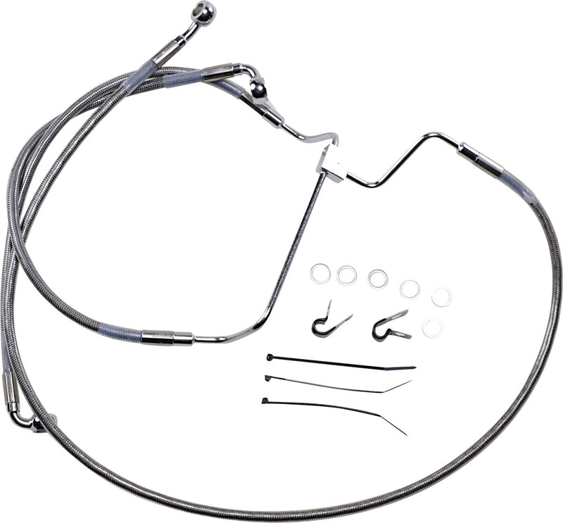 Drag Specialties Extended Length Stainless Steel Brake Line Kit #614085-10