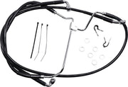 Drag Specialties Extended Length Black Vinyl Brake Line Kit #614085-10BLK