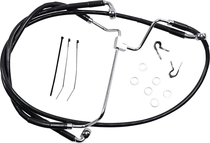 Drag Specialties Extended Length Black Vinyl Brake Line Kit #614085-10BLK