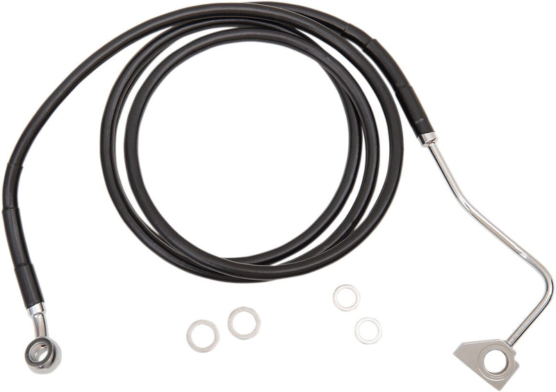 Drag Specialties Extended Length Black Vinyl Brake Line Kit #614220-6BLK