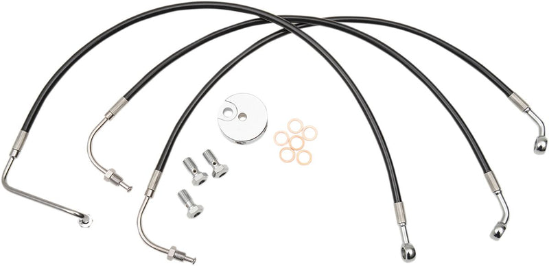 Black Braided Brake Line Kit Classic, Touring