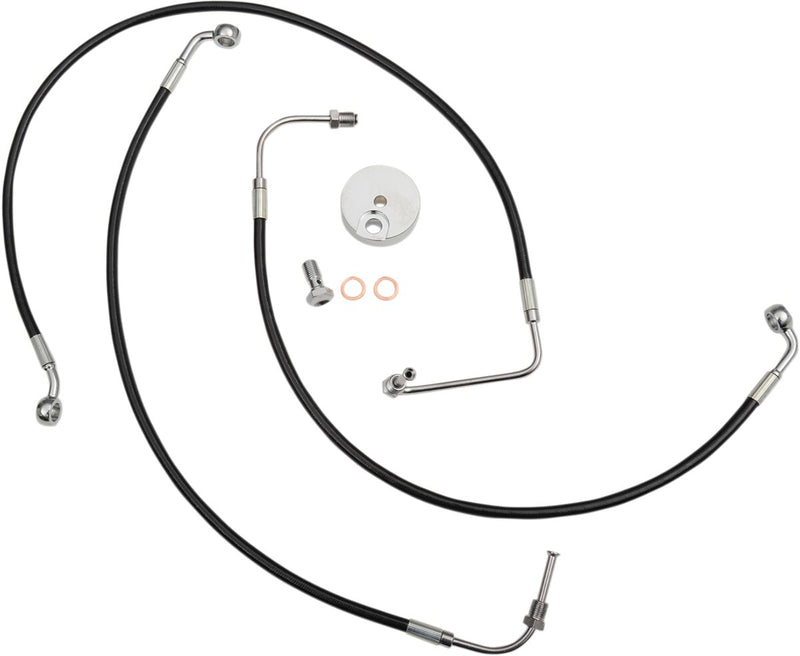 Black Braided Brake Line Kit Touring, Trike #LA-8011B13B