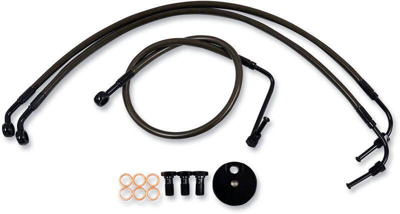 LA Choppers Midnight Braided Brake Line Kit Midnight Series Black 30,5 cm - 35,5 cm (12" - 14") 30.5 cm - 35.5 cm Ape Hanger Stainless Steel #LA-8005B13M