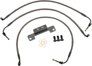 LA Choppers Midnight Braided Brake Line Kit Midnight Series Black 38 cm - 43 cm (15" - 17") Ape Hanger Stainless Steel #LA-8011B16M