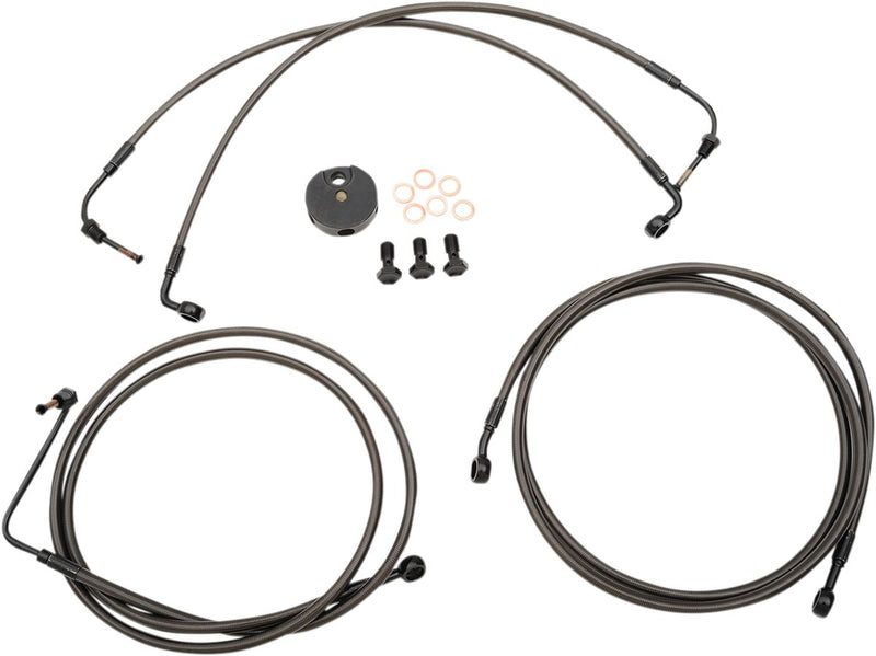 LA Choppers Midnight Braided Brake Line Kit Midnight Series Black 30,5 cm - 35,5 cm (12" - 14") 30.5 cm - 35.5 cm Ape Hanger Stainless Steel #LA-8051B13M
