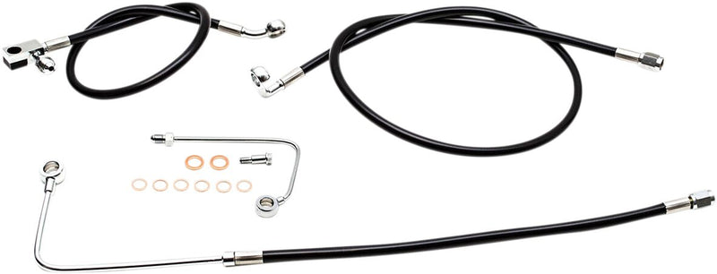 LA Choppers Black Braided Brake Line Kit 30,5 cm - 35,5 cm (12" - 14") 30.5 cm - 35.5 cm Front Ape Hanger Stainless Steel Vinyl