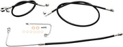 LA Choppers Black Braided Brake Line Kit 38 cm - 43 cm (15" - 17") Front Ape Hanger Stainless Steel Vinyl #LA-8151B16B