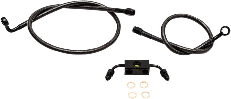 LA Choppers Midnight Braided Brake Line Kit Midnight Series Black 30,5 cm - 35,5 cm (12" - 14") 30.5 cm - 35.5 cm Ape Hanger Stainless Steel #LA-8321B13M